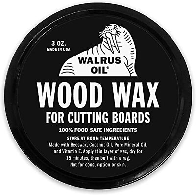 WALRUS OIL Wood Wax 3 oz Can FDA Food Safe Cutting Board Wax and Board Cream $13.85