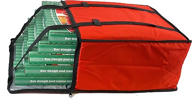 Pizza Delivery Bags Holds Five 20quot; Pizzas Red Reusable Grocery Insulated $19.99