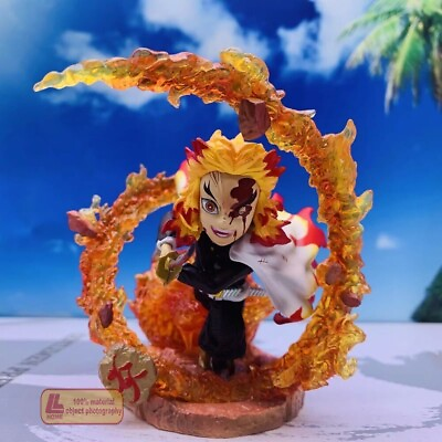 #ad Anime Demon Slayer Rengoku Kyoujurou Fire Breath Battle action Figure Toy Gift $27.99