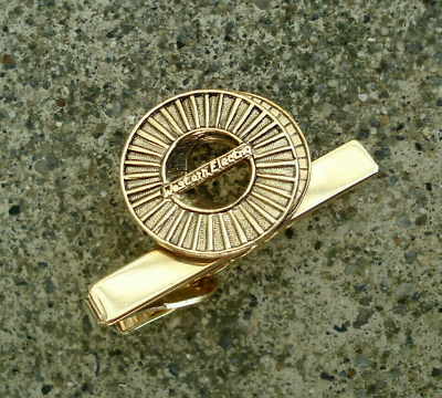 Vtg WESTERN ELECTRIC ATamp;T Service Tie Clasp Clip Bar Employee Service Gold Tone $16.50