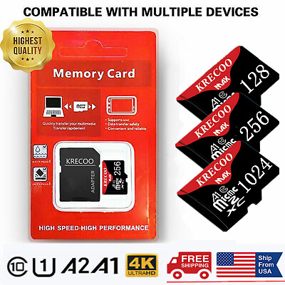#ad #ad 128GB 256GB 1TB Micro SD Card Memory Card TF Card with Free Adapter High Speed $9.68