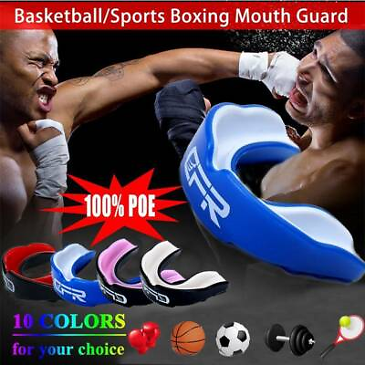 #ad Gel Gum Mouth Guard Shield Case Teeth Grinding Boxing MMA Sports MouthPiece Gym $10.59