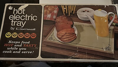 #ad Vintage Hot Electric Tray Food Warming Hot Plate 1418 Unused Tested Open Box $20.00
