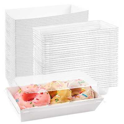 #ad #ad Charcuterie Boxes with Clear Lids 50 Pack White Bakery Boxes Cookie Boxes ... $29.34