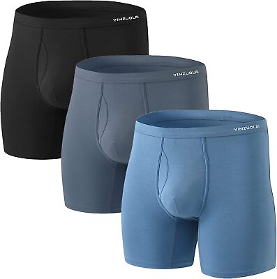 #ad Mens Anti Chafing Support Pouch Boxer Briefs Underwear with Flap for Balls $12.63