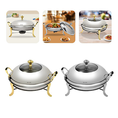 #ad #ad 26cm Round Chafing Dish Stainless Steel Catering Buffet Food Warmer Tray 2.5L $38.85