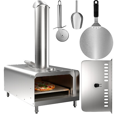 VEVOR Outdoors Portable Pizza Oven Pellet Grill Wood BBQ Smoker Food $140.99