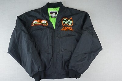 Vintage Artic Cat Snowmobile Jacket Adult Large Black Long Sleeve Thinsulate $35.99