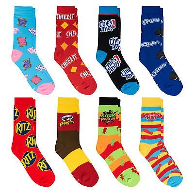 #ad Crazy Socks Fun Socks for Men Women Snack Food amp; Candy 8 Pair Crew Large $34.99