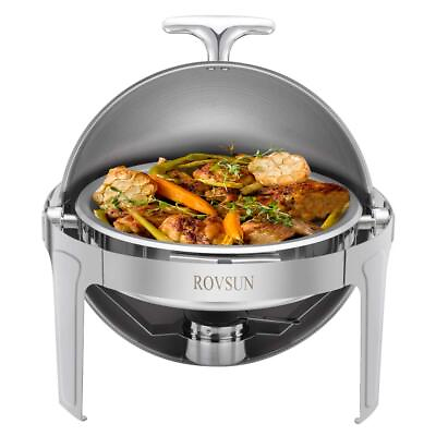 #ad ROVSUN Chafing Dish Buffet Set6 Quart Roll Top Stainless Steel Chafer NSF Rou... $115.84