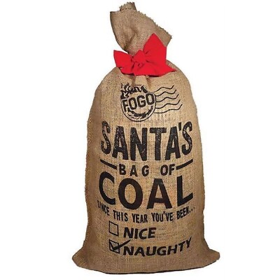 #ad Fogo 6046263 17.6 lbs Santas Bag of Coal Gift Bag $9.42