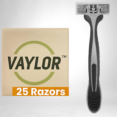 #ad Vaylor Disposable Razors for Men 3 Blade 25 Pack Smooth Shaving Sensitive Skin $17.99