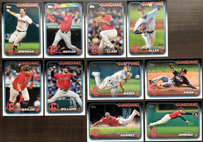 #ad 2024 TOPPS SERIES 1 BASE TEAM SET CLEVELAND GUARDIANS $3.25