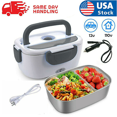 #ad New Bento Heated Lunch Box Stove 12 24 110 Volt Portable Electric Food Warmer $37.59