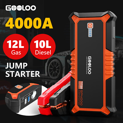 GOOLOO Car Jump Starter 4000A 26800mAh Battery Charger Power Bank Portable Box $109.19