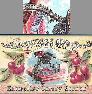 #ad RARE quot;Squot; Sherry Cherry Stoner Variant Antique Food Grinder Enterprise Trade Card $72.00