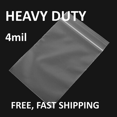 #ad Clear Reclosable Zip Seal Top Lock 4Mil Heavy Duty Bags Plastic 4 Mil Baggies $8.69