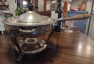 #ad #ad Beautiful Vintage Silver Plate on Copper Chafing Dish $145.00