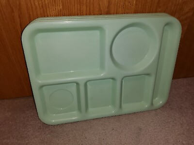 #ad Lot of 6 6 Compartment Divided SiLite 614 Vintage Meal Food Trays Mint Green $34.99