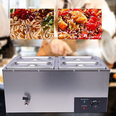 #ad 600W 16L Electric Food Warmer Pan Lid Automatic Thermostat Control $115.90