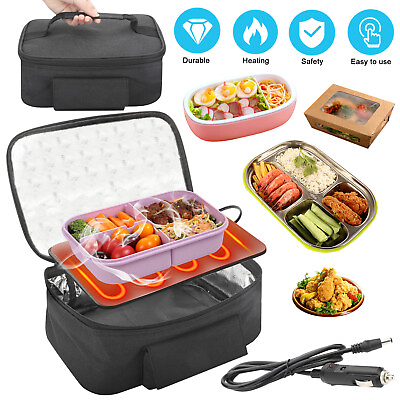 #ad Portable Food Heating Lunch Box Electric Heater Warmer Bag for Car Truck Camping $24.98