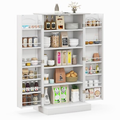 #ad Sideboard Storage Buffet Cabinet Adjustable Shelves Freestanding With 2 Doors $168.97