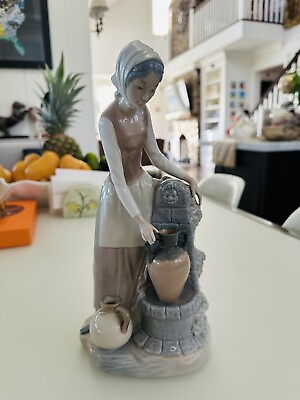 #ad “Maiden With Pottery Jars At The Water Well” DAO Handmade Figurine By Lladro $180.00