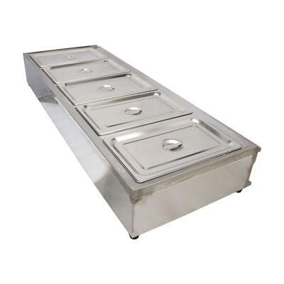 110V Commercial 5 Full Size Pan Food Warmer Countertop Steam Table Bath Warmer $712.63