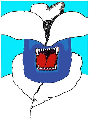 1732 Vampire mouth light blue background quality Poster.Decorative Art.Decor $44.00