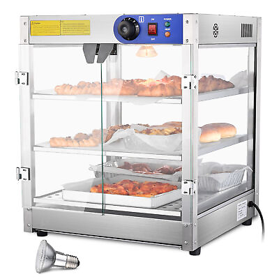 #ad 3 Tier Food Warmer Commercial Pie Pizza Cabinet Display Showcase Countertop $272.61