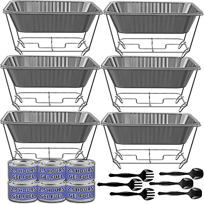 #ad #ad CHAFING DISH Buffet Set Disposable Food Warmers Half Size 6 Pack $57.99