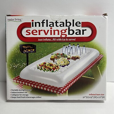 Inflatable Serving Bar Salad Buffet 52 X 25 X 5.5 inch Inflate Fill w Ice Serve $13.99