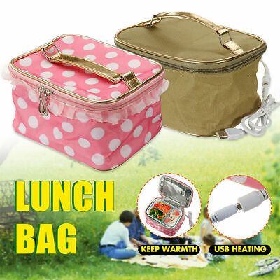 5V USB Warming Lunch Box Bag Warm Keep Food Insulated Picnic office Storage Bag $18.39