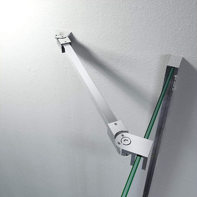 Stainless Steel Frameless Shower Door Fixed Panel Wall To Glass Support Bar for $36.44