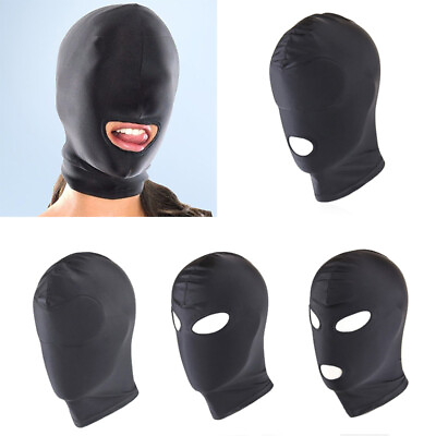 1PC Mask Head Hood Open Mouth Game Spandex Harness Fetish Restraint Cosplay DIY AU $4.32