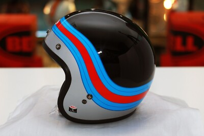#ad Bell Helmet Custom 500 Pulse Gloss Black Blue Red $229.95