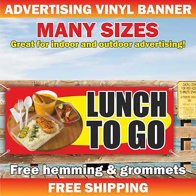 #ad #ad LUNCH TO GO Advertising Banner Vinyl Mesh Sign Breakfast dinner food buffet $219.95