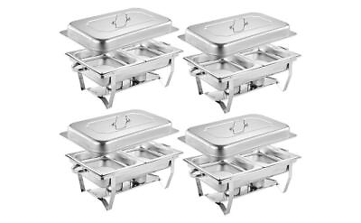 #ad 4 Pack Chafing Dish Buffet Set 8QT Food Warmer for Parties Buffets $186.20