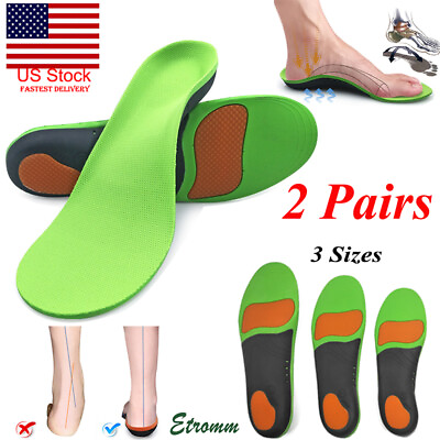 #ad 2 Pairs Orthotic Shoe Insoles Inserts Flat Feet High Arch Support For Fasciitis $14.78