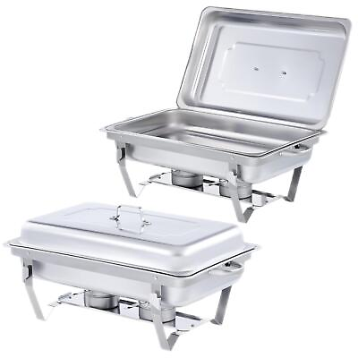 Chafer Chafing Dish Sets Stainless Steel Catering Pans Fuel Holder 9.5Q 2 Pack $70.98