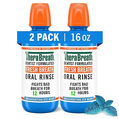 #ad Therabreath Fresh Breath Mouthwash Icy Mint Flavor 16 Fl Oz Pack of 2 $20.95