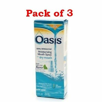 #ad Oasis Oral Demulcent Moisturizing Mouth Spray Mild Mint Flavor 1 Ounce Pack of 3 $26.46