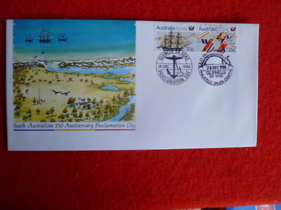 150TH STH AU PROCLAMATION DAY POST SOUVENIR COVER OLD GUMTREE amp; SPECIAL GLENELG AU $6.00