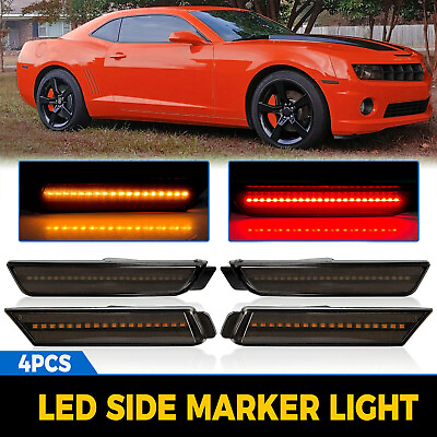 For Chevy Camaro 2010 2015 Front amp; Rear LED Bumper Full Side Marker Light Smoked $24.50