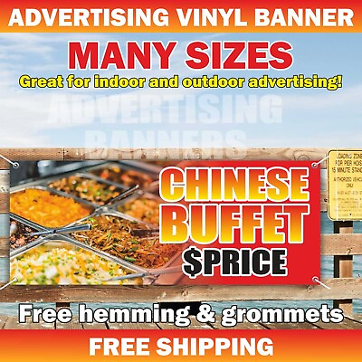 #ad #ad CHINESE BUFFET FOOD CUSTOM PRICE Advertising Banner Vinyl Mesh Sign bar $219.95