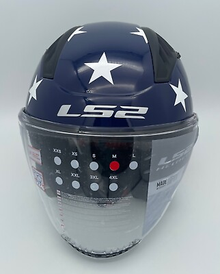#ad #ad LS2 Helmet Full Face Copter American Red White And Blue Medium Open Box $103.98