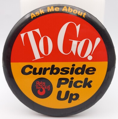 #ad #ad Vintage Ruby Tuesday To Go Pinback Button Restaurant Advertising Curbside Pickup $9.71