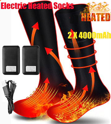 #ad Electric Thermal Socks Rechargeable Battery Powered Heating Foot Warmer Winter $16.99
