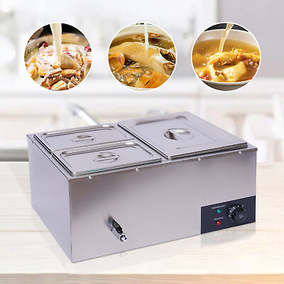 #ad 3 Pot Countertop Food Warmer Commercial Catering Desserts Steam Warmer 600W $97.85
