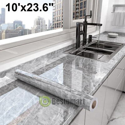 Gray Marble Contact Paper Self Adhesive Peel amp;Stick Wallpaper Kitchen Countertop $10.67